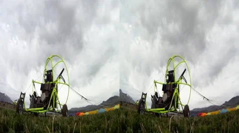 Ultralight pilot after landing 3D 004.mp4 Stock Footage 3476255