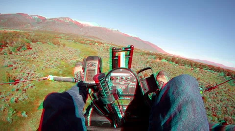 Ultralight through small valley 3D Stock Footage 4885589