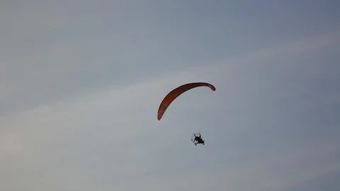 Ultralight trike in the sky Stock Footage 88491864