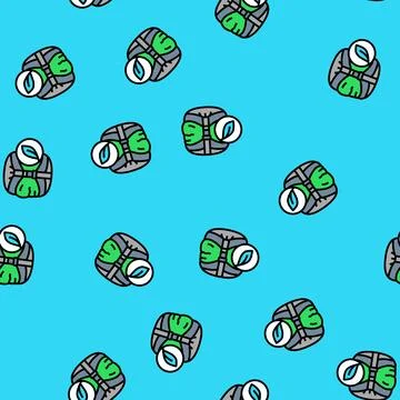Ultralightweight sleeping bag vector seamless pattern Stock Illustration