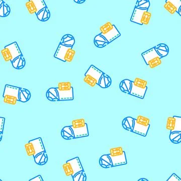 Ultralightweight sleeping bag vector seamless pattern Stock Illustration