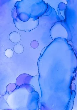 Ultramarine Flow Background. Abstract Ink Stock Illustration