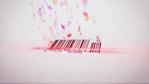 Ultramodern 3d rendering of an abstract Barcode scanning illustration put ask Stock Illustration