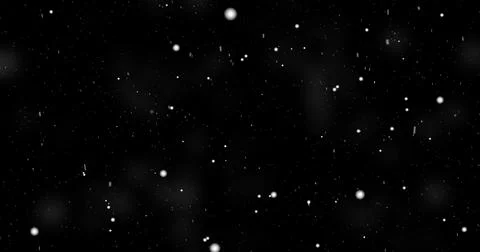 Ultrarealistic surreal snowfall seamless loop overlay effect. Snow falling .. Stock Illustration