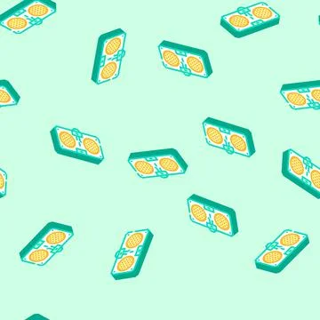 Ultrasonic distance sensor isometric icon seamless pattern Stock Illustration