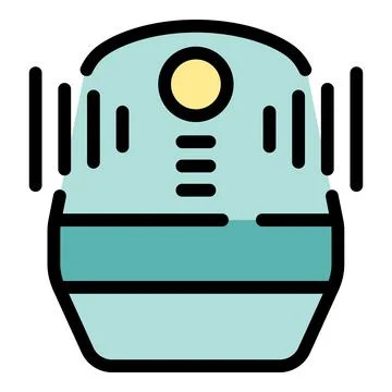 Ultrasonic humidifier diffusing water with sound waves icon Stock Illustration