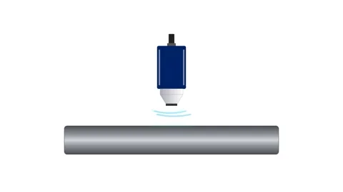 Ultrasonic NDT Sensor Probe Testing Steel Pipe Section Vector Graphic Stock Footage 346611656