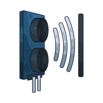 Ultrasonic sensor illustration Stock Illustration
