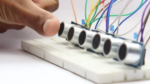 Ultrasonic sensor or the distance measurement sensor Stock Footage 339018249