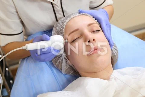 Ultrasound Cavitation anti-aging, Rejuvenation, Lifting Procedure. Stock Photos