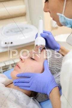 Ultrasound Cavitation anti-aging, Rejuvenation, Lifting Procedure. Stock Photos