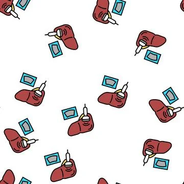 Ultrasound liver vector seamless pattern Stock Illustration