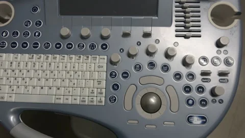 Ultrasound Machine Keyboard interface closeup Stock Footage 329079228