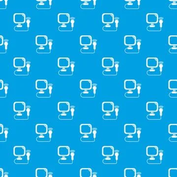 Ultrasound pattern vector seamless blue Illustrazione stock