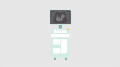 Ultrasound sonogram machine 2D object animation Video stock 299801818