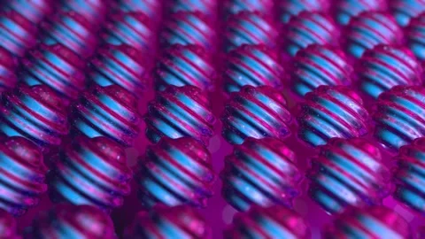 Ultraviolet abstract round geometric forms move loop 4K 3D animation Stock Footage 197636215