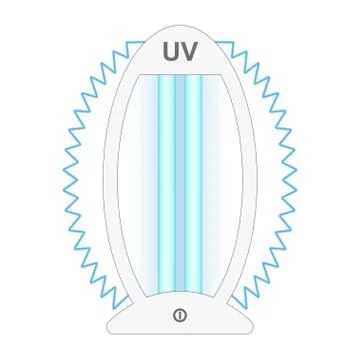 Ultraviolet bactericidal lamp. Surface cleaning, medical disinfection procedu Stock Illustration