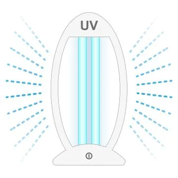Ultraviolet bactericidal lamp. Surface cleaning, medical disinfection procedu Stock Illustration