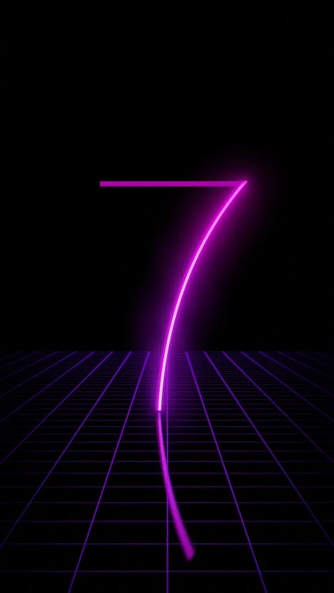 Ultraviolet countdown numbers on black background and grid 動画素材 300567126