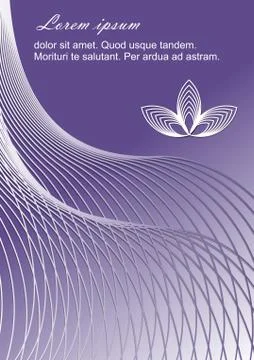 Ultraviolet gradient background with monoline logotype and wavy patterns, tre Stock Illustration