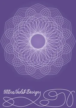 Ultraviolet gradient background with monoline white lace patterns in vintage Stock Illustration