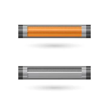 Ultraviolet, heater on a stand, 3D vector illustration. 库存插图