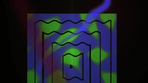 Ultraviolet light reacts with phosphorescent material on a geometric pattern. Stock Footage 335540377