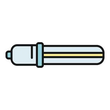 Ultraviolet light sterilization lamp flat design icon Stock Illustration