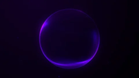 Ultraviolet Liquid Plasma Sphere with Vibrant Neon Rim Glow, Subtle Surface.. 스톡 동영상 330118300