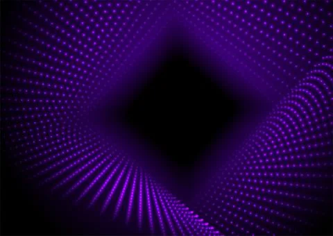 Ultraviolet neon glowing dotted linear squares abstract hi-tech background Stock Illustration