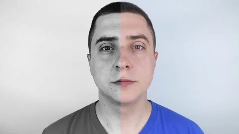 Ultraviolet rays on skin. Protective creams test. On the left, the skin is unpro Stock Footage 196140426