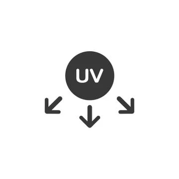Ultraviolet rays sun symbol. Isolated icon. Weather vector illustration Illustrazione stock
