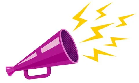 Ultraviolet retro megaphone. Stock Illustration