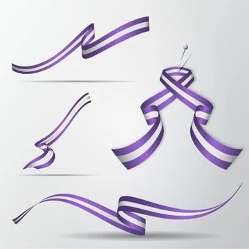 Ultraviolet ribbons set. Design elements. Vector illustration. Stock Illustration