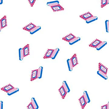 Ultraviolet waves isometric icon seamless pattern 스톡 일러스트