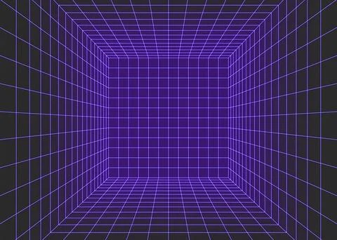 Ultraviolet wireframe cube Stock Illustration