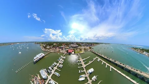 Ultrawide aerial video St Augustine Florida 2026 Vídeo Stock 337917191