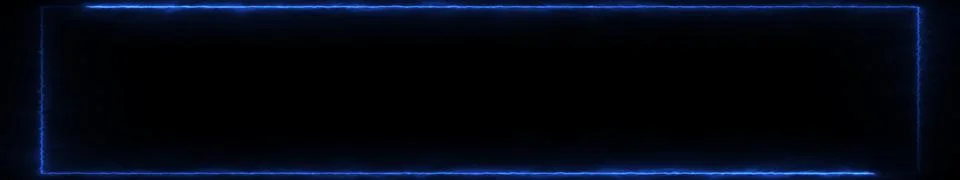 Ultrawide Blue Electric Energy Frame Border Animation. Neon Plasma Lightnin.. Stock Illustration