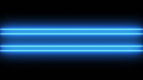 Ultrawide Glowing neon blue light animation isolated on black background 스톡 동영상 319904469