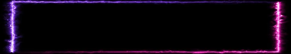 Ultrawide Neon Electric Energy Frame Border Animation. Purple Pink Lightnin.. Stock Illustration