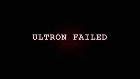 Ultron Failed Text Overlay - Sci-Fi Movie Title Screen Concept Video stock 331568402
