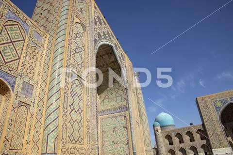 Ulug Beg Madrasa in the Registan Ensemble, Samarkand, Uzbekistan Stock Photos