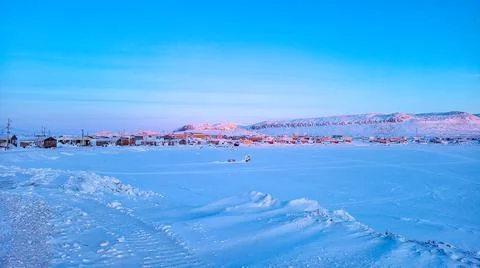 Ulukhaktok in the winter Stock Photos
