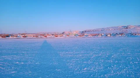 Ulukhaktok in the winter Stock Photos