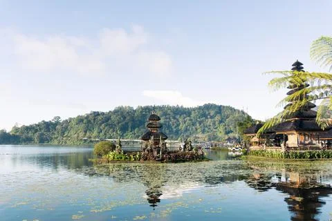 Ulun Danu Beratan Temple Complex on Lake Bratan, Bedugul Bali Stock Photos