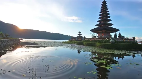 Ulun Danu temple, Bali, Indonesia Stock Footage