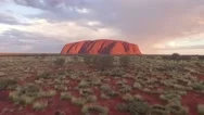 Uluru Aerial  Sunset Stock Footage