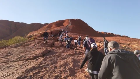 Uluru Australia climbing Video stock 116537721
