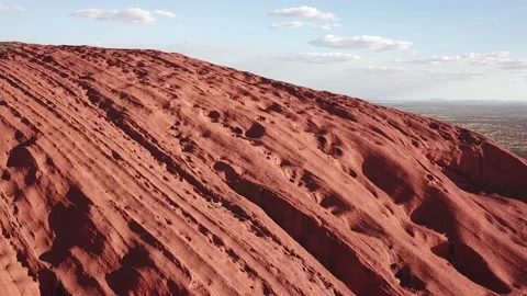 Uluru / Ayers Rock in Central Australia - Aerial Panoramic Drone Shot at sun set Video stock 138330822