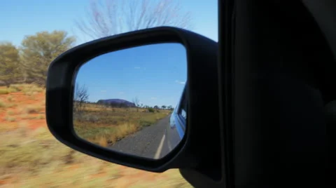 Uluru in car mirror Stock Footage 51857930